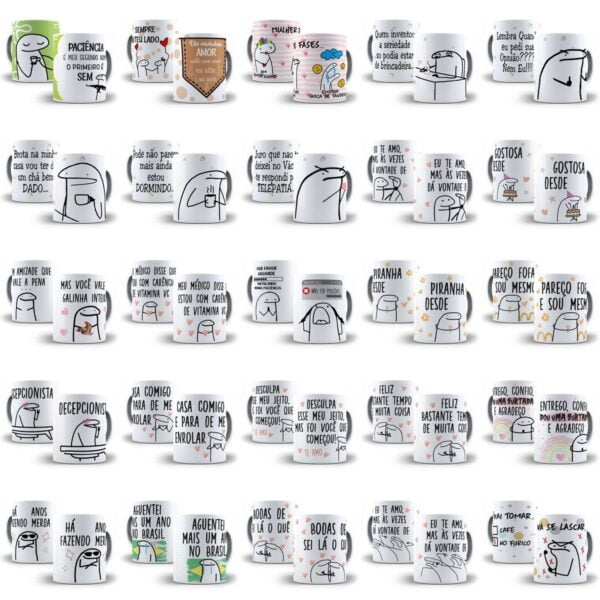 Pack Artes Caneca Flork 83 Estampas Em Corel Draw Sublimação