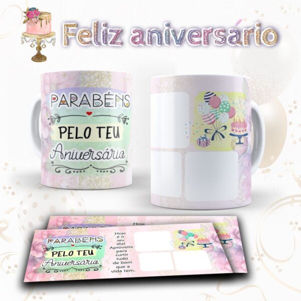 Pack Artes Canecas Aniversário Png e Corel - Imagem 2