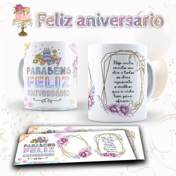 Pack Artes Canecas Aniversário Png e Corel - Imagem 3