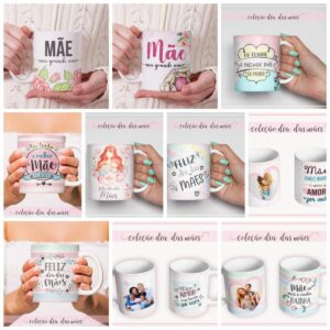pack artes canecas dia das maes arquivo digital kit digital 1
