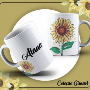 Pack Artes Canecas Girassóis - Arquivo Digital