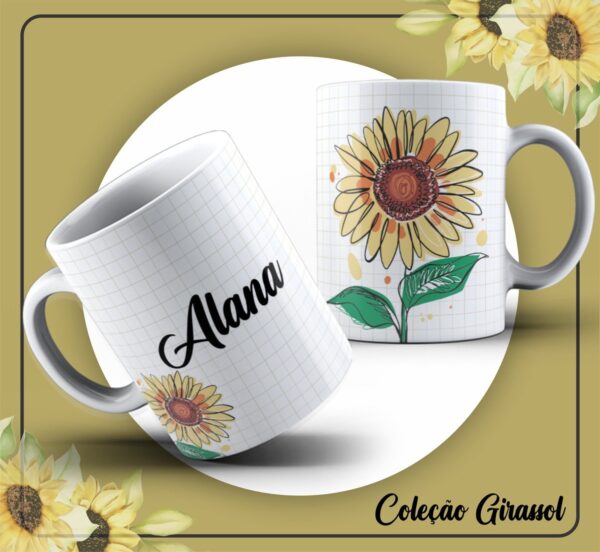 Pack Artes Canecas Girassóis - Arquivo Digital - Imagem 3