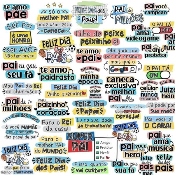 Pack Artes Dia Dos Pais Flork Imagens Png Frases Caneca