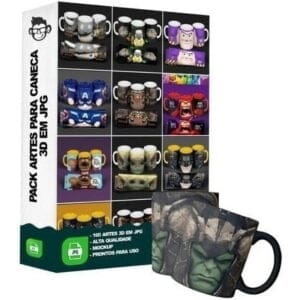 Pack Artes Sublimação Canecas Desenhos e Personagens Jpg