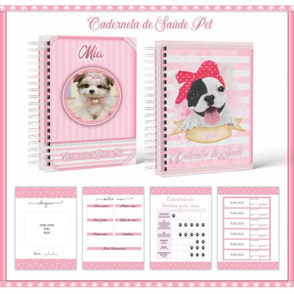 Pack Cadernetas Vacinas Pet Fêmeas e Machos