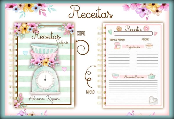 Pack Caderno de Receitas - Arquivo Digital