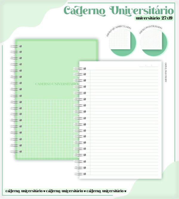 Pack Cadernos Universitários - Arquivos Encadernação - Imagem 4