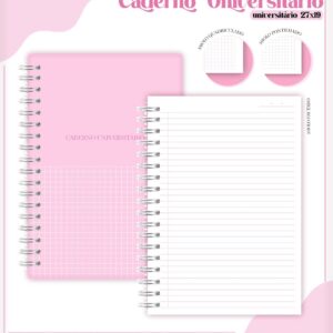 pack cadernos universitarios arquivos encadernacao papelaria 1