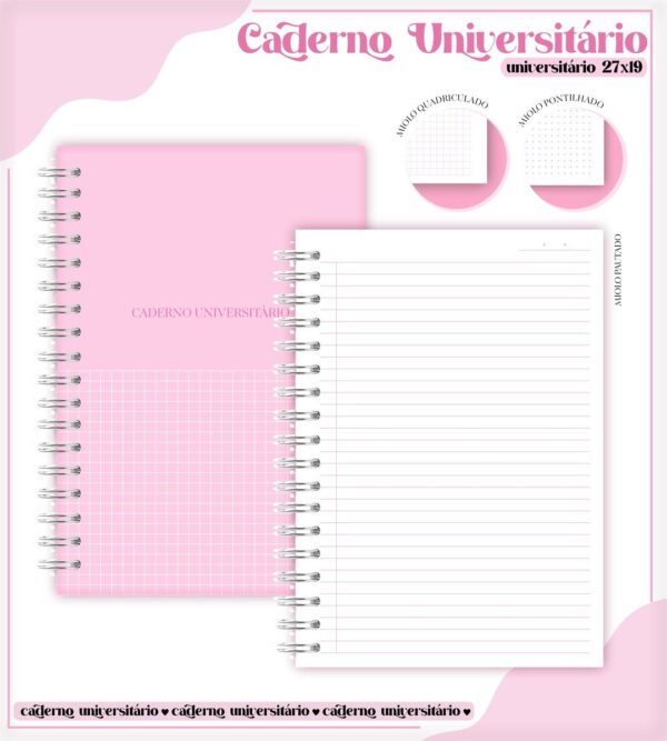 Pack Cadernos Universitários - Arquivos Encadernação