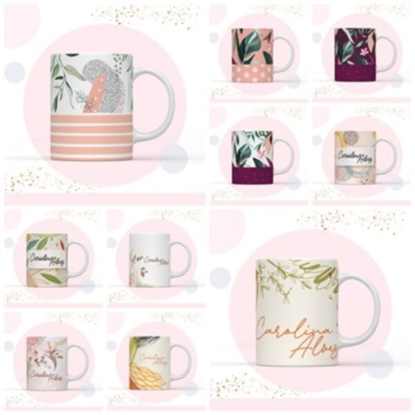 Pack Canecas Florais - Arquivo Digital