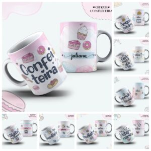 pack canecas profissoes femininas arquivo digital profissoes