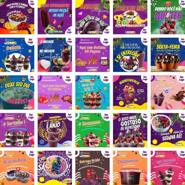 Pack Canva Acai Templates Editaveis 200 Artes Bonus 2