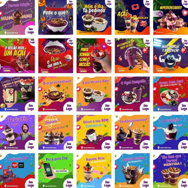 Pack Canva Acai Templates Editaveis 200 Artes Bonus 3