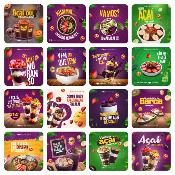 Pack Canva Acai Templates Editaveis 65 Artes Bonus 3