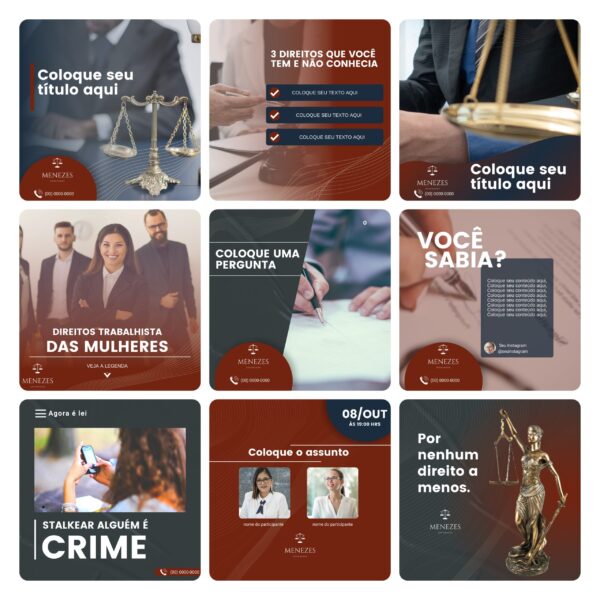 Pack Canva Advogados Template Editavel 30 Artes Bonus