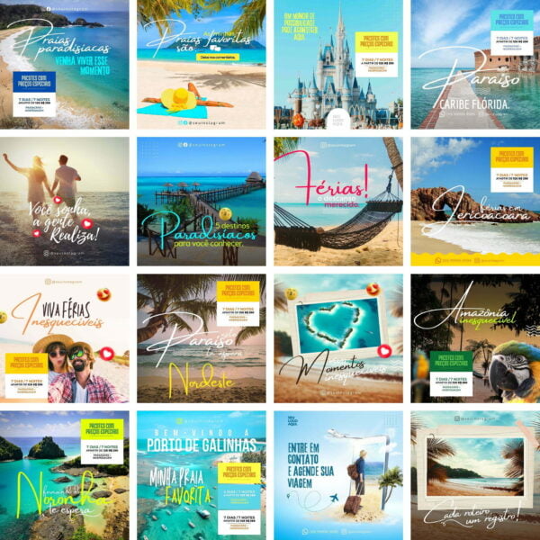 Pack Canva Agencia De Turismo Templates Editaveis 35 Artes Bonus