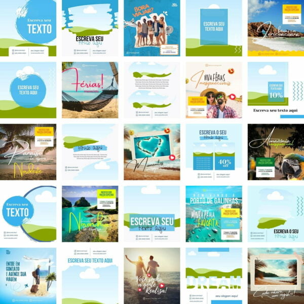 Pack Canva Agência de Turismo Viagens Template Canva 50 Artes + Bônus - Imagem 2