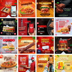 Pack Canva Alimentacao Lanches Templates Editaveis 40 Artes Bonus 2