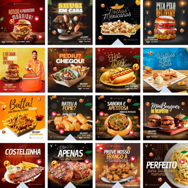 Pack Canva Alimentacao Lanches Templates Editaveis 40 Artes Bonus
