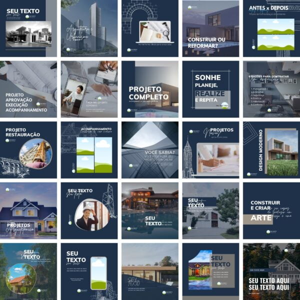 Pack Canva Arquitetos Arquitetura Templates Editaveis 25 Artes Bonus
