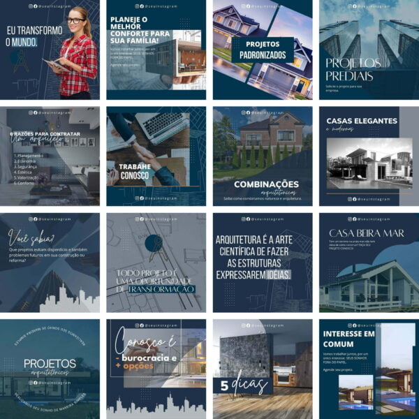 Pack Canva Arquitetura Arquitetos Templates Editaveis 30 Artes Bonus