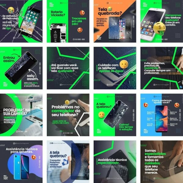 Pack Canva Assistencia Tecnica Celular Template Canva 40 Artes + Bônus - Imagem 2