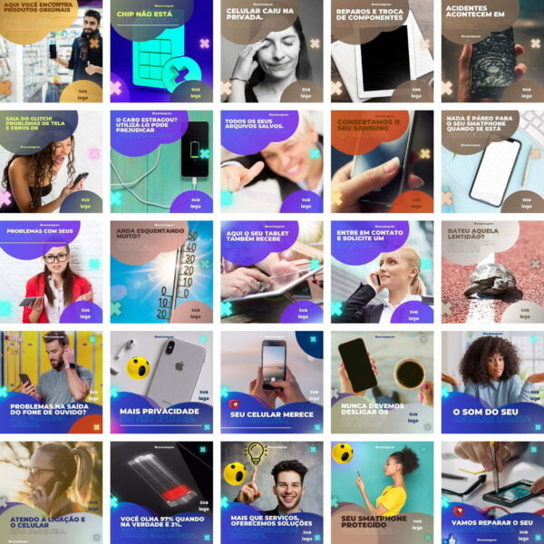 Pack Canva Assistencia Tecnica De Celular 30 Templates Editaveis 100 Artes Bonus 2