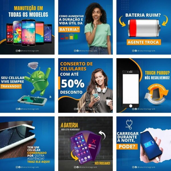 Pack Canva Assistencias Tecnicas De Celular Templates Editaveis 25 Artes Bonus 2