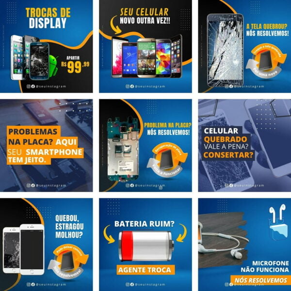 Pack Canva Assistencias Tecnicas De Celular Templates Editaveis 25 Artes Bonus