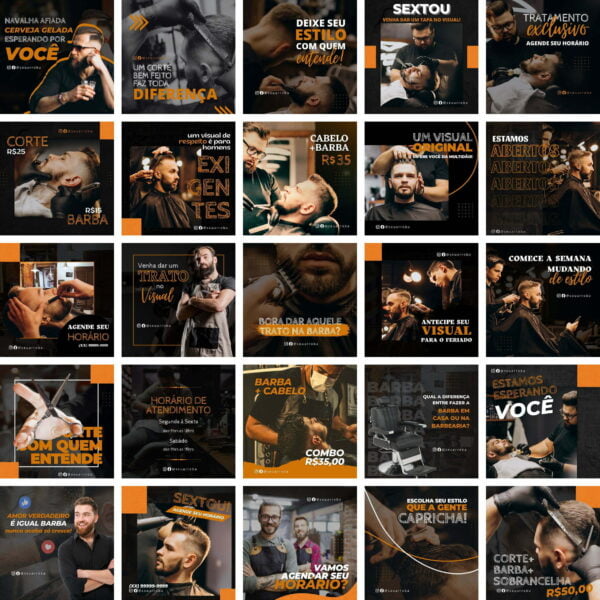 Pack Canva Barbearia Cabeleireiro 20 Templates Editaveis 25 Artes Bonus
