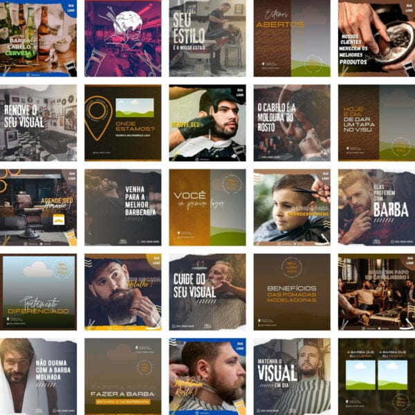 Pack Canva Barbearia Cabeleireiro Templates Editaveis 50 Artes Bonus