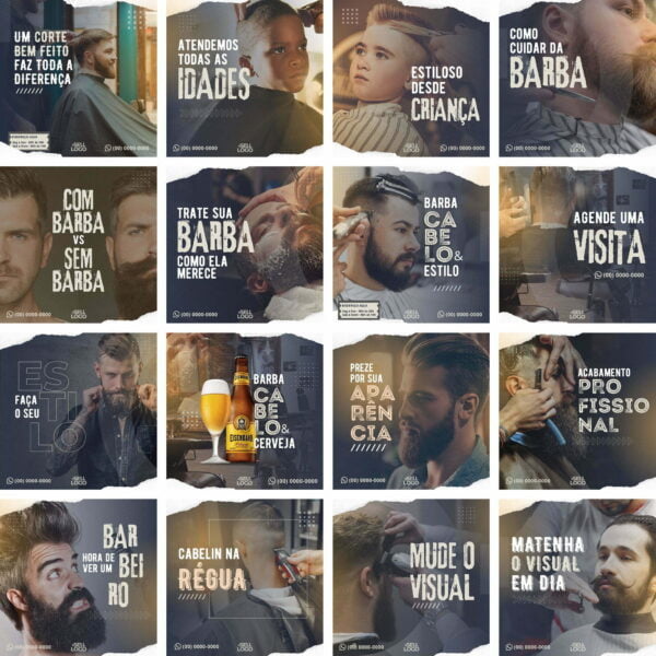 Pack Canva Barbearia Cabelereiro Templates Editaveis 30 Artes Bonus 2