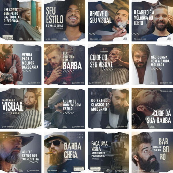 Pack Canva Barbearia Cabelereiro Templates Editaveis 30 Artes Bonus