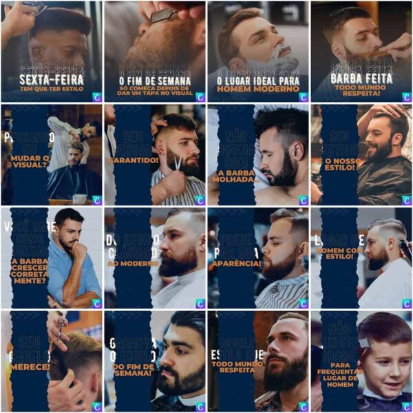 Pack Canva Barbearia Templates Editaveis 200 Artes Legendas 2