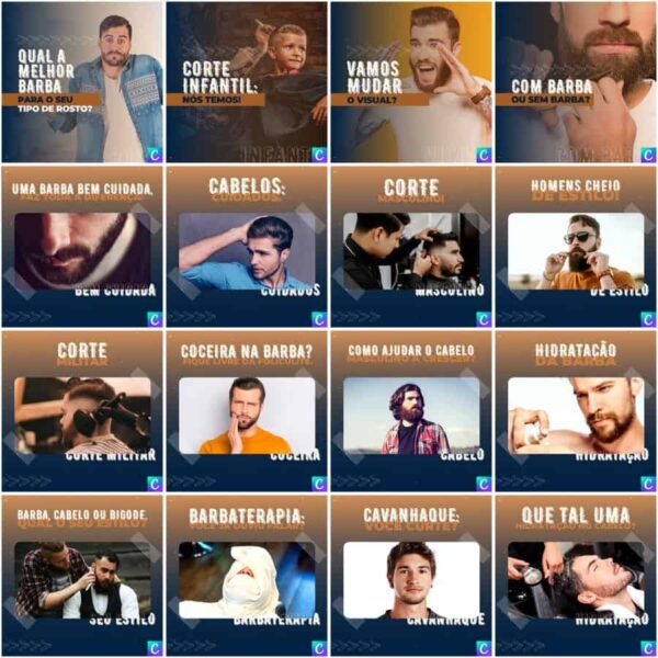 Pack Canva Barbearia Templates Editaveis 200 Artes Legendas 5