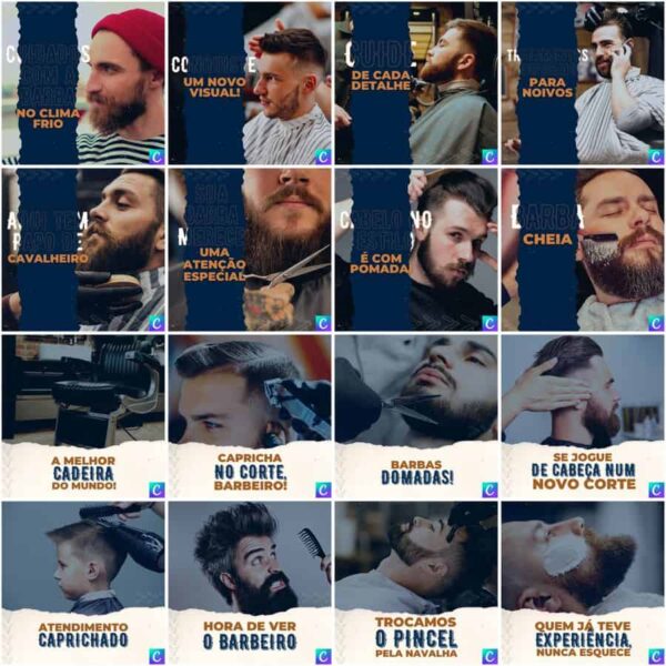 Pack Canva Barbearia Templates Editaveis 200 Artes Legendas 7