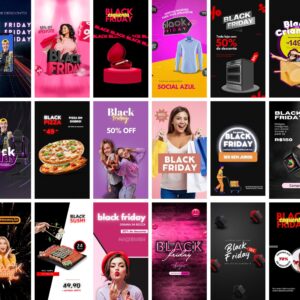 Pack Canva Black Friday Storie Templates Editaveis 20 Artes Bonus