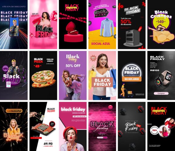 Pack Canva Black Friday Storie Templates Editaveis 20 Artes Bonus