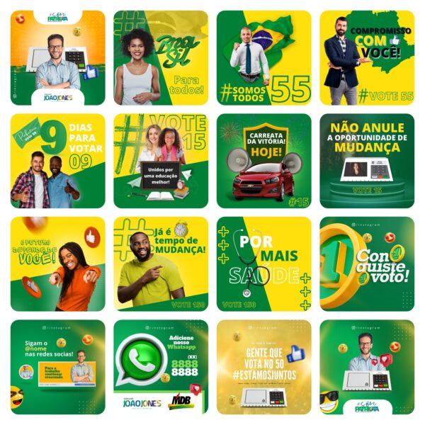 Pack Canva Campanha Politica Templates Editaveis 70 Artes Bonus 4