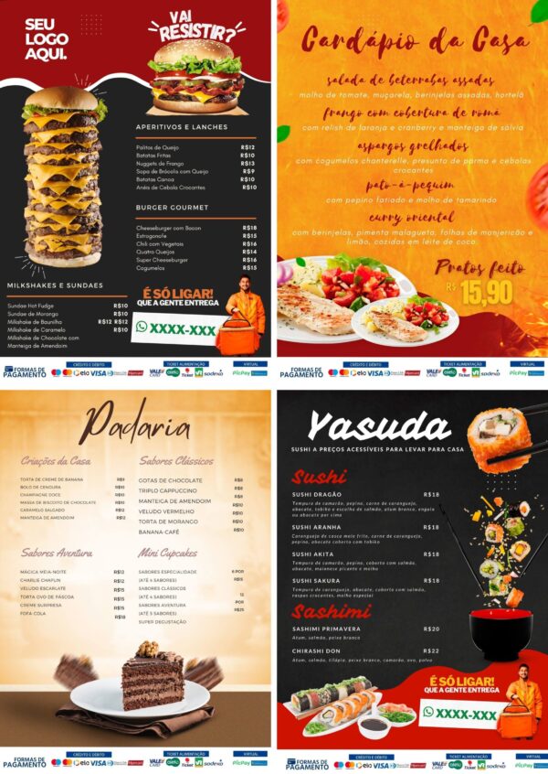 Pack Canva Cardapios Menus Templates Editaveis 10 Artes 6