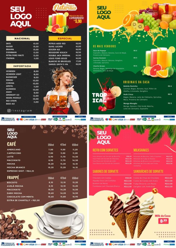Pack Canva Cardapios Menus Templates Editaveis 10 Artes 7