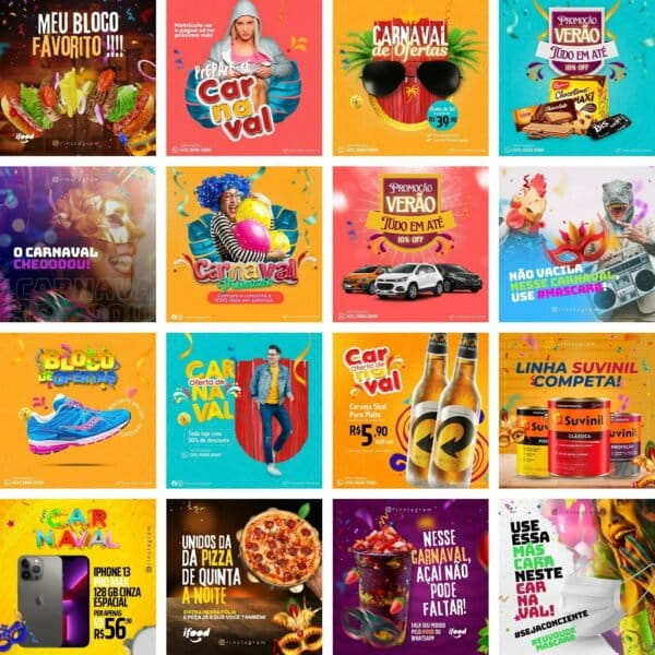 Pack Canva Carnaval Templates Editaveis 45 Artes Bonus