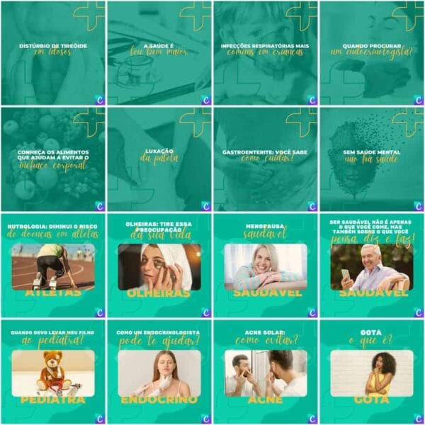 Pack Canva Clinicas Medica Templates Editaveis 200 Artes Legendas 6