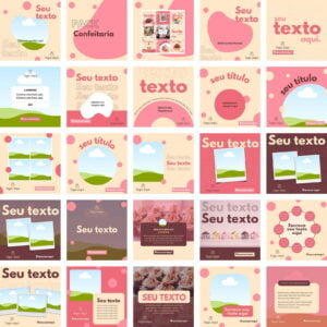 Pack Canva Confeiteira Bolos Templates Editaveis 24 Artes Bonus