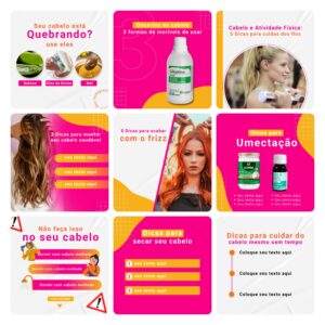 Pack Canva Consultora Capilar Cabelo Template Editavel 30 Artes Bonus 6