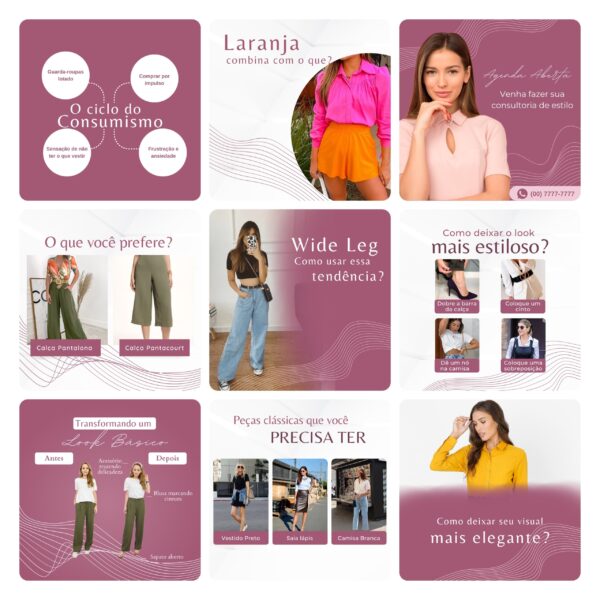Pack Canva Consultora De Imagens Template Editavel 30 Artes Bonus 2