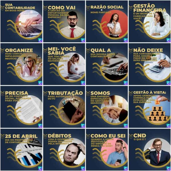 Pack Canva Contabilidade Template Canva 200 Artes + Legendas