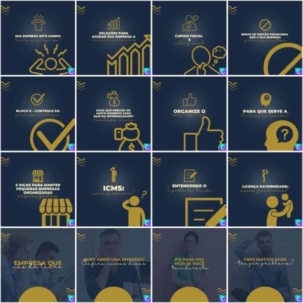 Pack Canva Contabilidade Template Canva 200 Artes + Legendas - Imagem 9