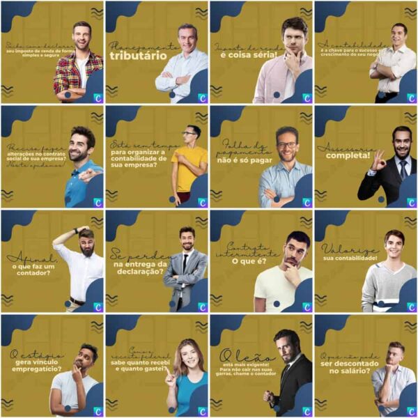 Pack Canva Contabilidade Template Canva 200 Artes + Legendas - Imagem 7