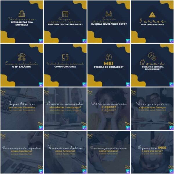 Pack Canva Contabilidade Template Canva 200 Artes + Legendas - Imagem 5